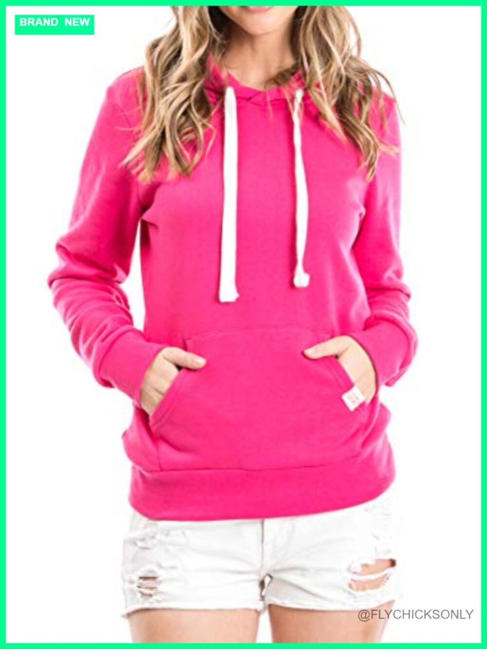 Fleece Lined Hoodie Pullover Kangaroo Pocket Drawstring Hood Women's